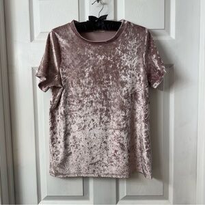 Velvet Short Sleeve Top dusty mauve